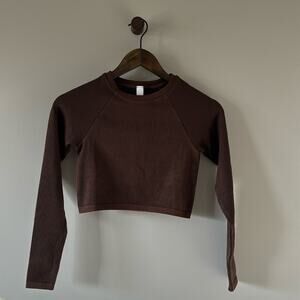 NWT OFFLINE BY AERIE LONG SLEEVE LOUNGE / WORKOUT CROP TOP SIZE SMALL
